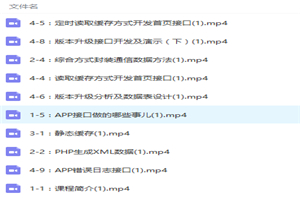 PHP高级应用开发APP接口视频教程