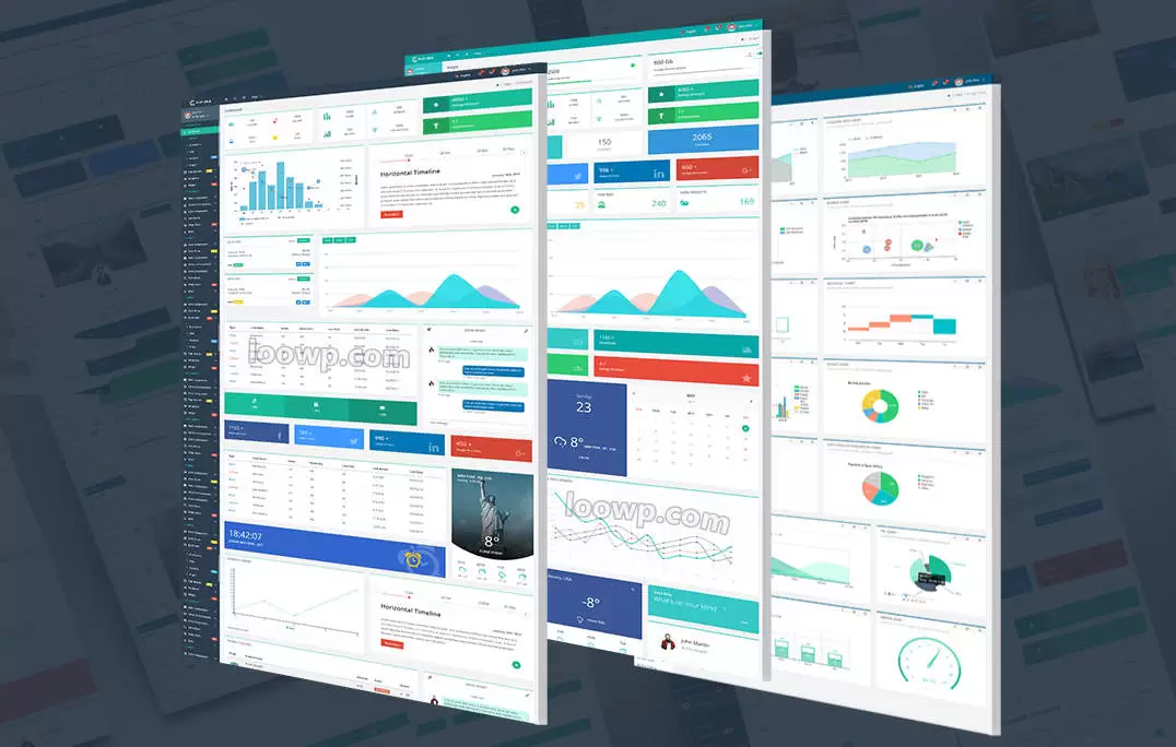 Flatform含230页扁平UI设计应用管理后台模板V3.0