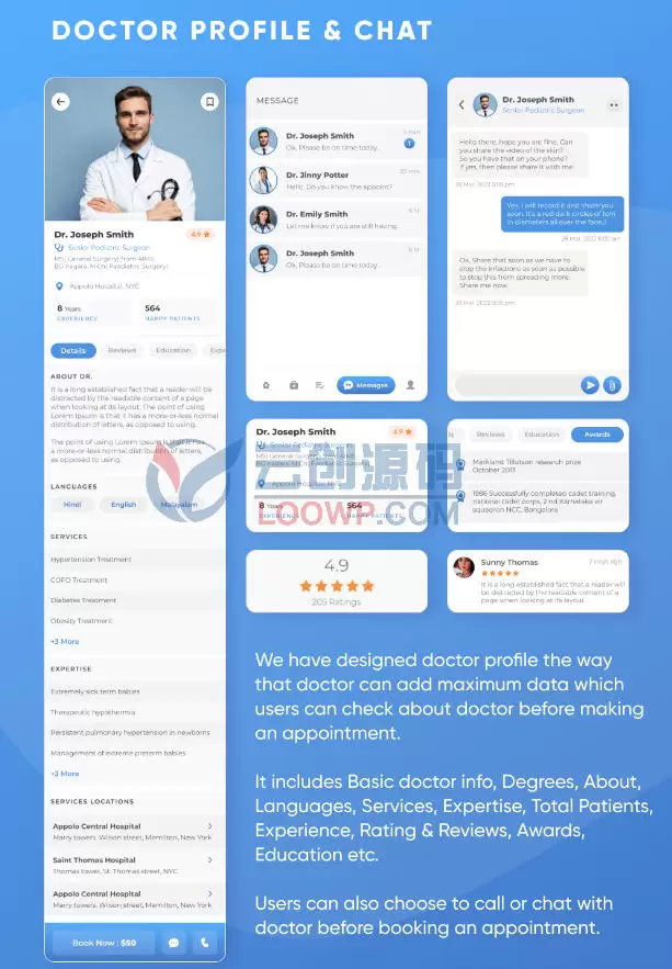 DoctorHub多商户医生预约Flutter在线问诊APP源码含后端