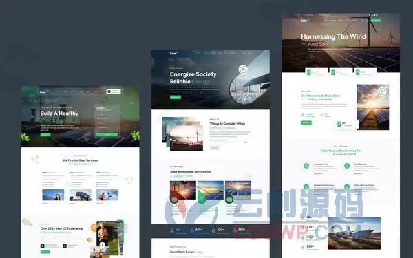 SolarSite太阳能风能可再生能源机构HTML5网站模板
