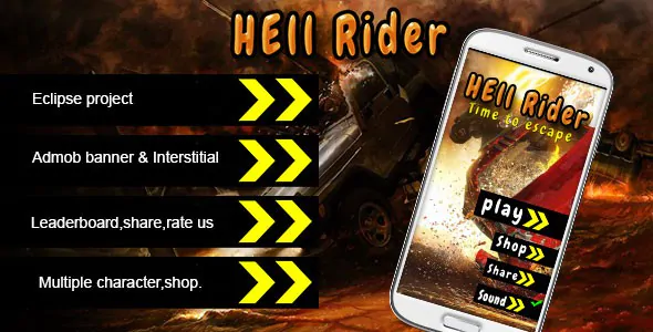 《地狱骑士Hell Rider》cocos2d开发Android手游源码 多角色游戏带排行榜+Admob