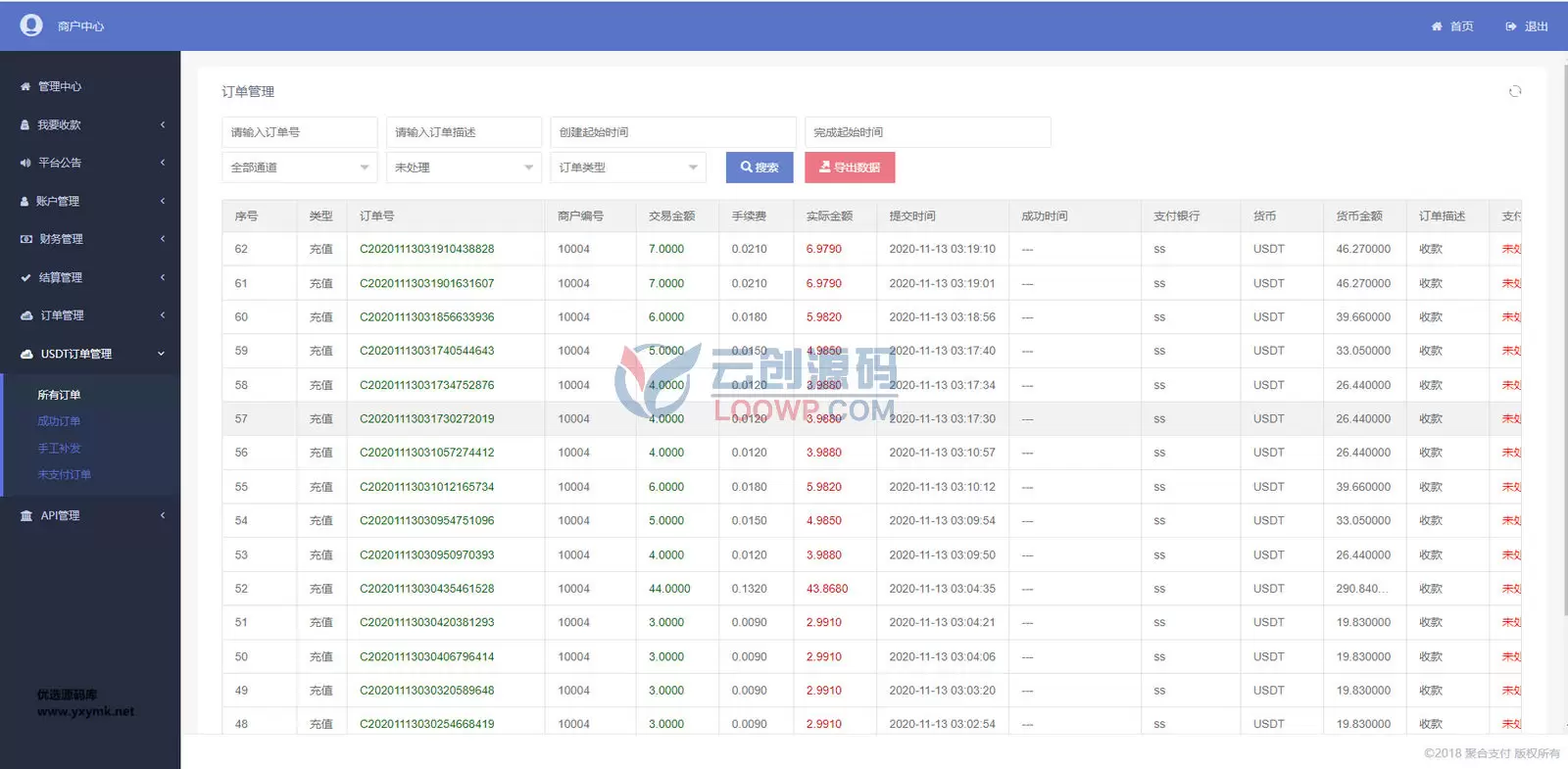 第三方USDT收款系统网站源码 USDT支付系统源码