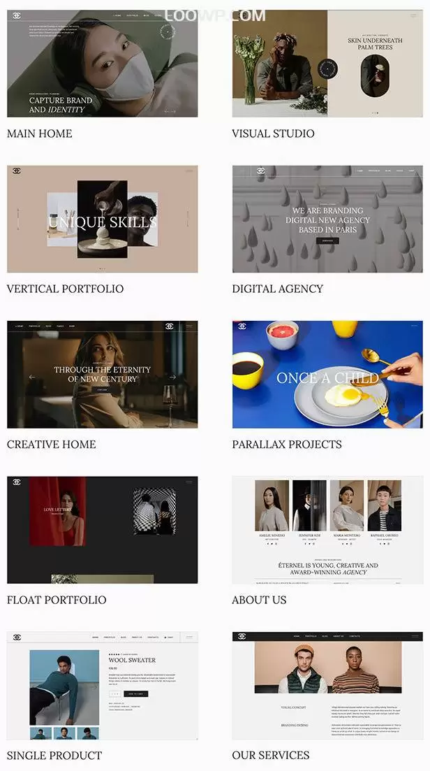 Éterneal艺术家和设计工作室案例作品网WordPress主题