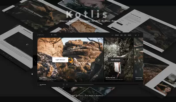 Kotis含5首页摄影作品集分享展示WordPress主题V6.6