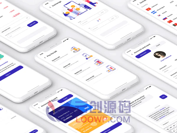 Bankri银行金融理财APP和加密货币钱包APP应用UI模版包