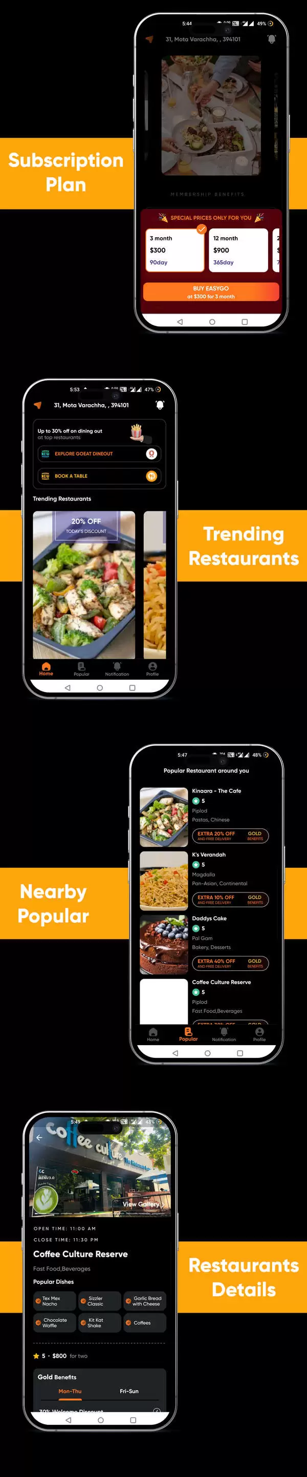 Dineout餐厅优惠促销活动聚合/餐桌预订/外卖预订Flutter双端APP源码