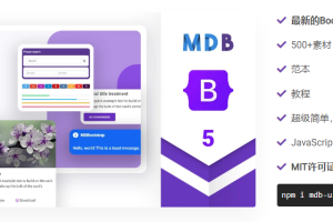 MDB 5 React PRO高级版V3.0 含5000款Material风格UI组件 + 插件和模板