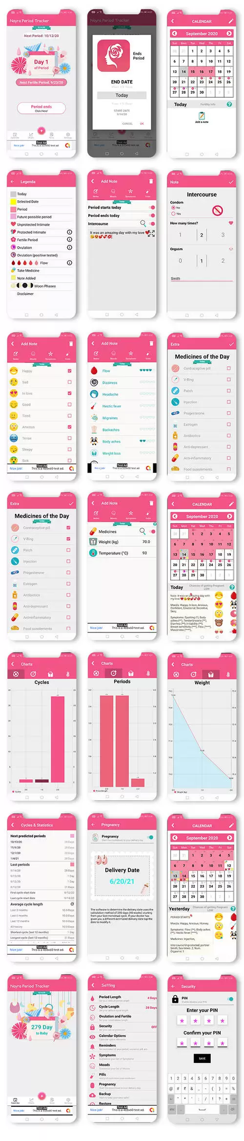 PTracker女性生理期和排卵期跟踪器Android应用APP源码V2.0