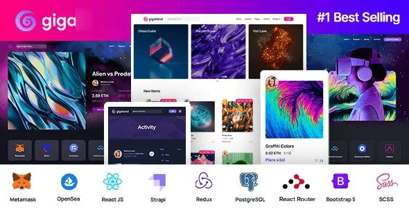 GagiLink热销款加密藏品NFT交易市场ReactJS网站模板V2.0.2