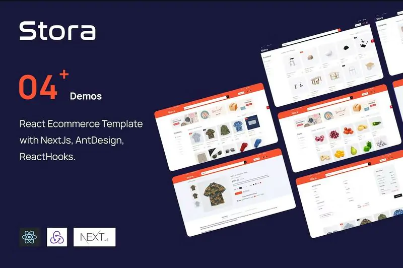 Stora基于NextJs+AntDesign+ReactHooks开发电子商务网站ReactJS模板V1.0