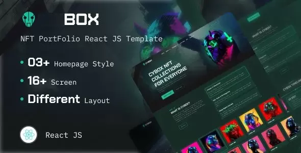 NFTBox区块链数字藏品NFT作品集ReactJS模板V1.0