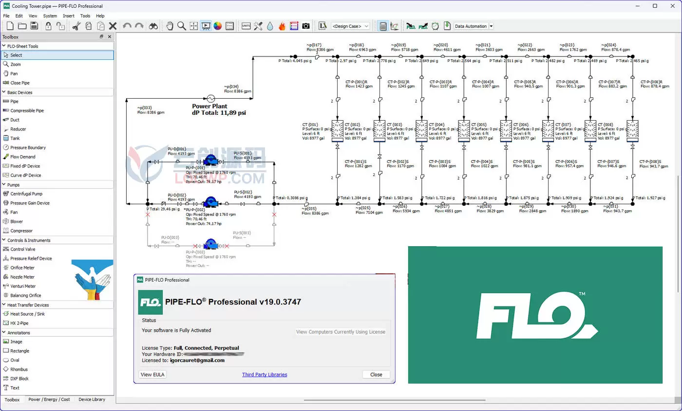 流体流动分析和设计软件PIPE-FLO Pro激活版V19.0.3747