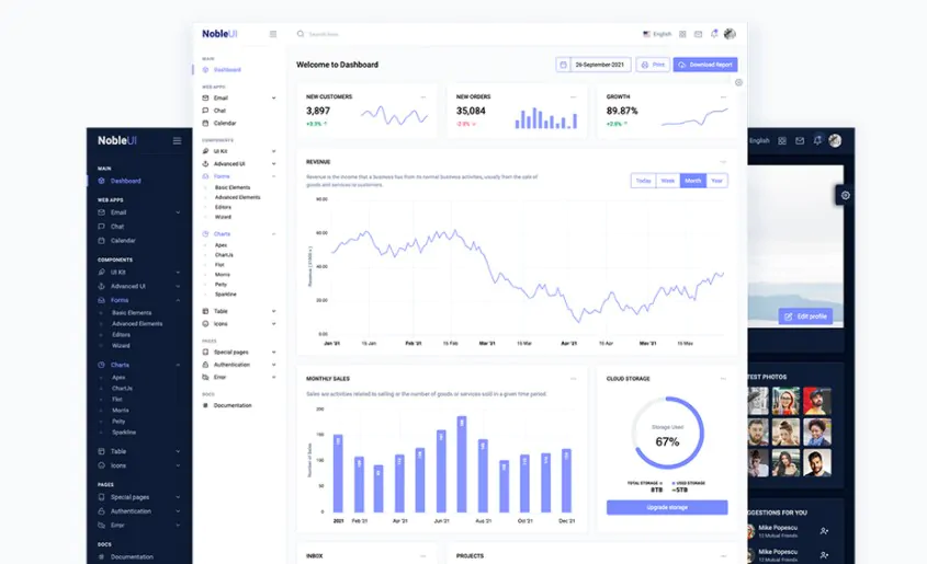 iNoble黑白素色轻量级可重用Bootstrap 5x管理后台模板V2.0.3版