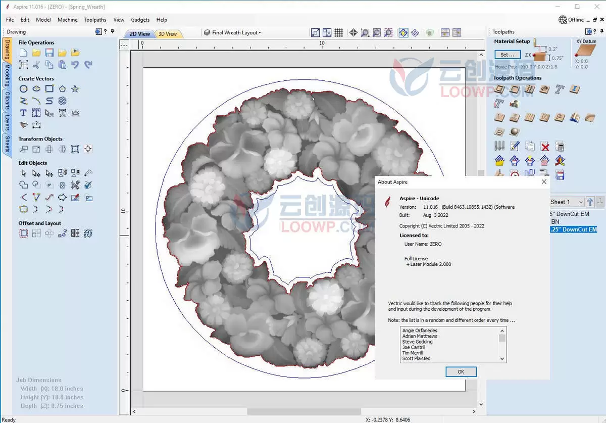 3D浮雕和CNC加工软件 Vectric Aspire激活版 V11.016