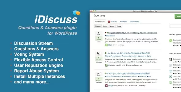 iDiscuss仿StackOverflow积分制问答系统WordPress插件V1.4.13