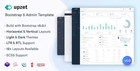 【looUpzet 1.0.1】基于 bootstrap 5 的完全响应式管理仪表板模板