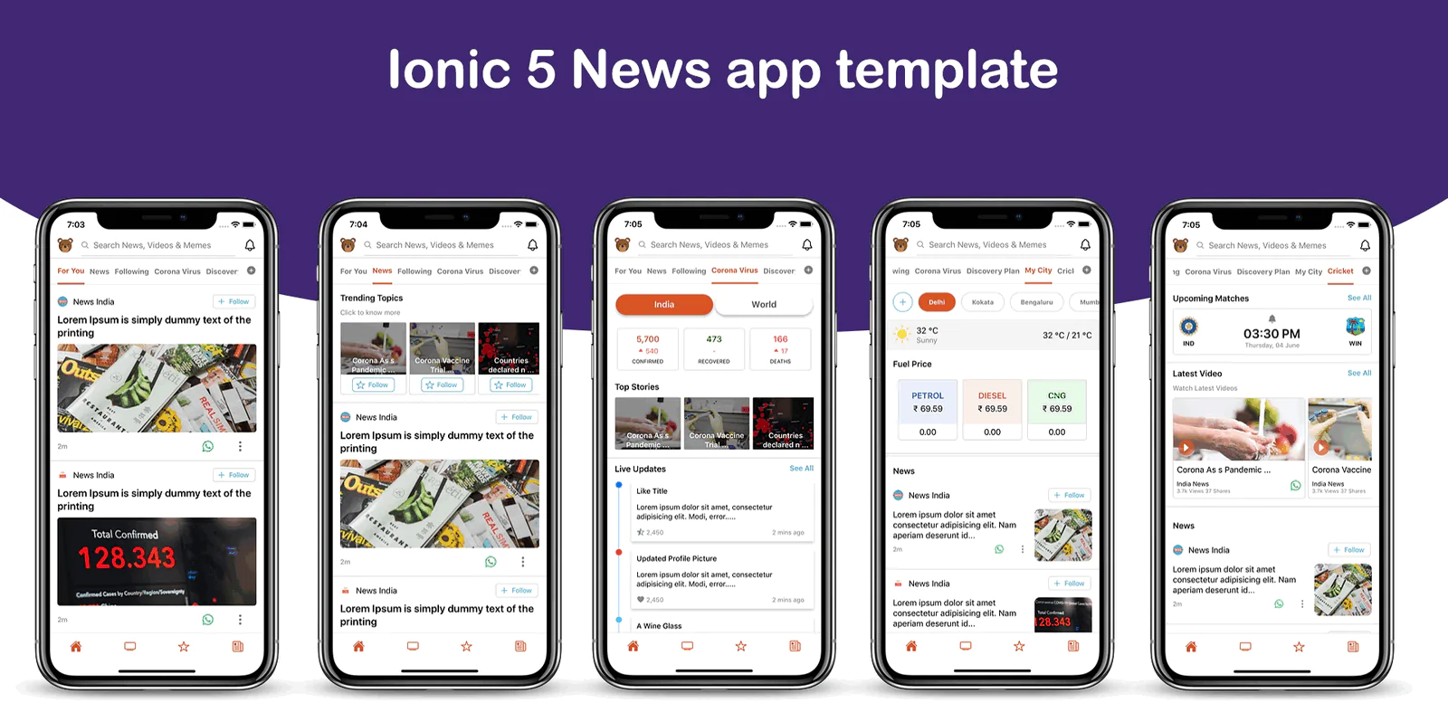 [1.0]IonicNews短新闻|头条新闻|视频新闻应用ionic 5工程APP源码 不含后端