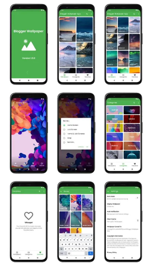 [1.1.0]MyWallPaper手机高清壁纸Android原生APP源码|Blogger API v3