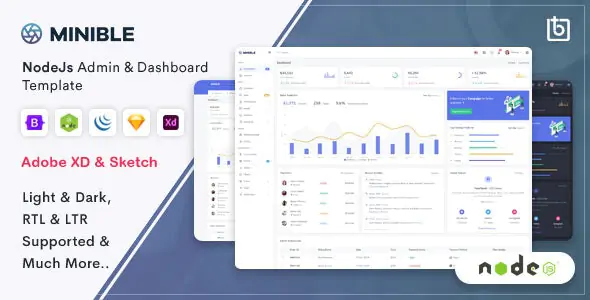 Node.js管理后台仪表盘模板Minible 1.0
