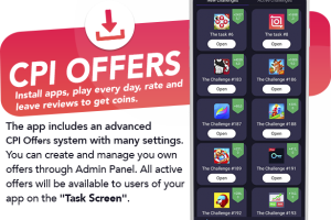 安卓APP下载安装CPI积分任务系统和HTML5小游戏试玩任务系统APP源码