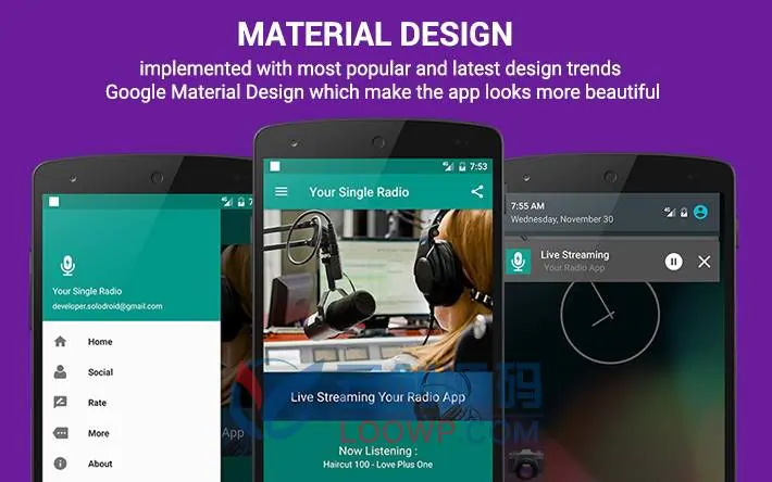 looRadioApp单电台版Android在线广播电台手机APP源码V5.3.2