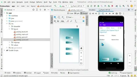 Android Studio基于Firebase实时数据库测验应用APP开发视频教程