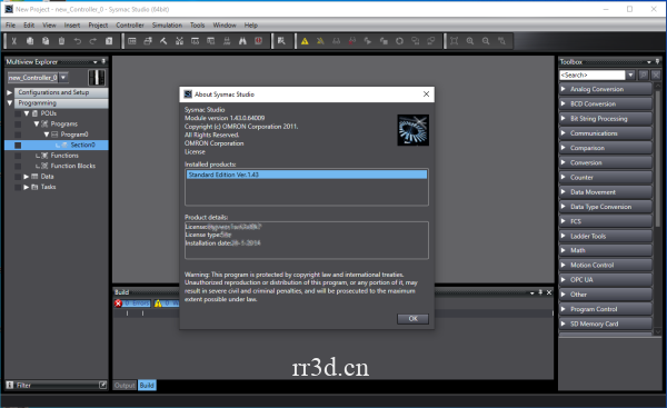 生产线自动化控制软件Sysmac Studio中文激活版V1.50 x64