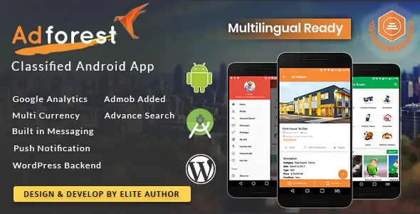 【AdForest Android v3.8.1】分类广告分类信息列表导航原生Android应用APP源码+WordPress后端