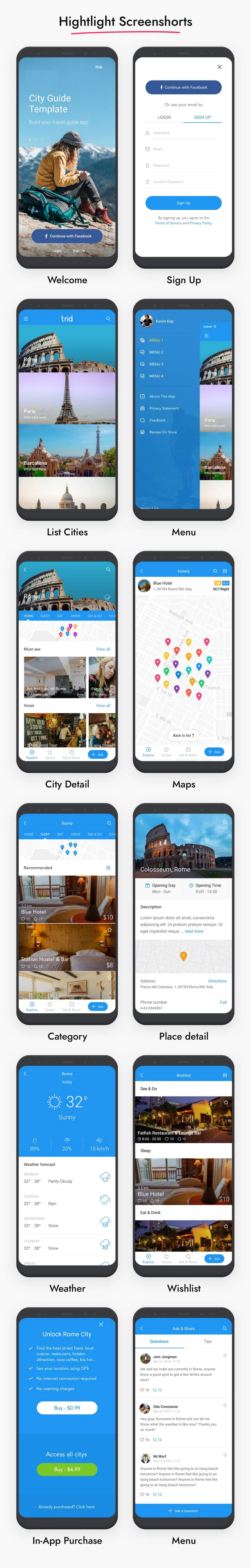 【looTravel IOS v1.3.2】城市旅行指南旅行攻略IOS原生APP源码+Firebase数据库