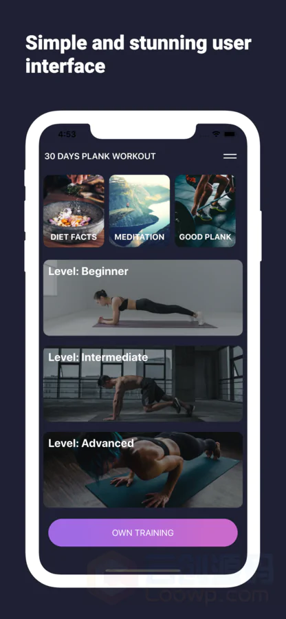 Workout健身运动瘦身计划IOS手机APP源码