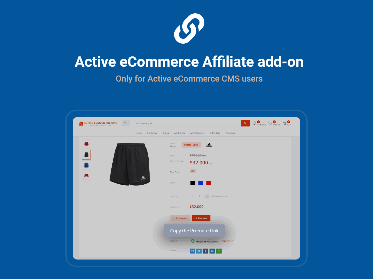 Active eCommerce Affiliate Add-On返佣推广分销模块V2.0