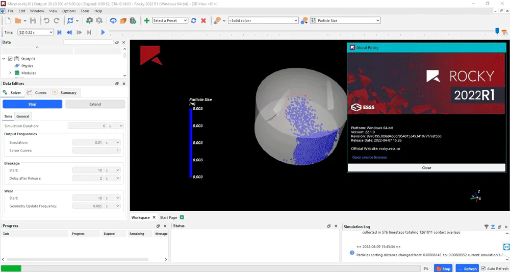颗粒材料仿真软件ESSS Rocky DEM激活版V2023 R1.1 (23.1.1) x64 Win+Linux