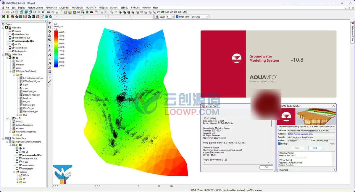 Aquaveo GMS Premium激活版V10.8.3 地下水建模软件 带文档