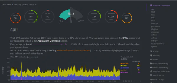 实时性能和健康监测系统Netdata 1.29.3 发布