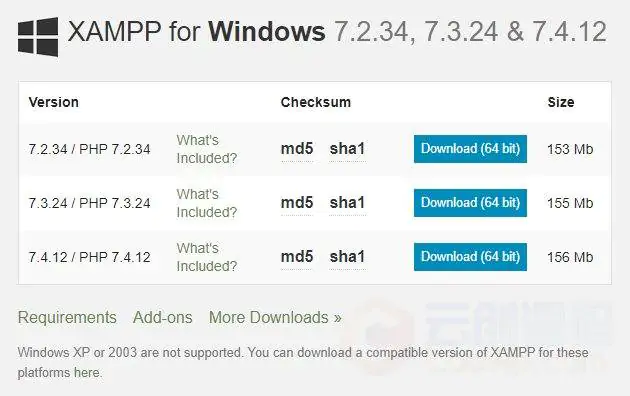 流行的 PHP 集成开发环境XAMPP 发布 7.3.24、7.4.12 版本