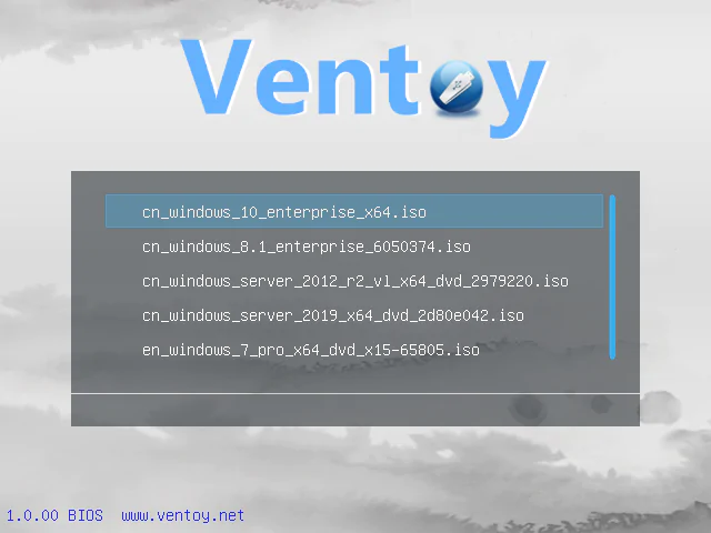 U盘系统启动盘引导制作工具Ventoy v1.0.25