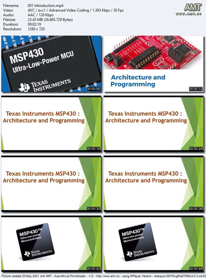 Texas Instruments MSP430架构和编程开发视频教程