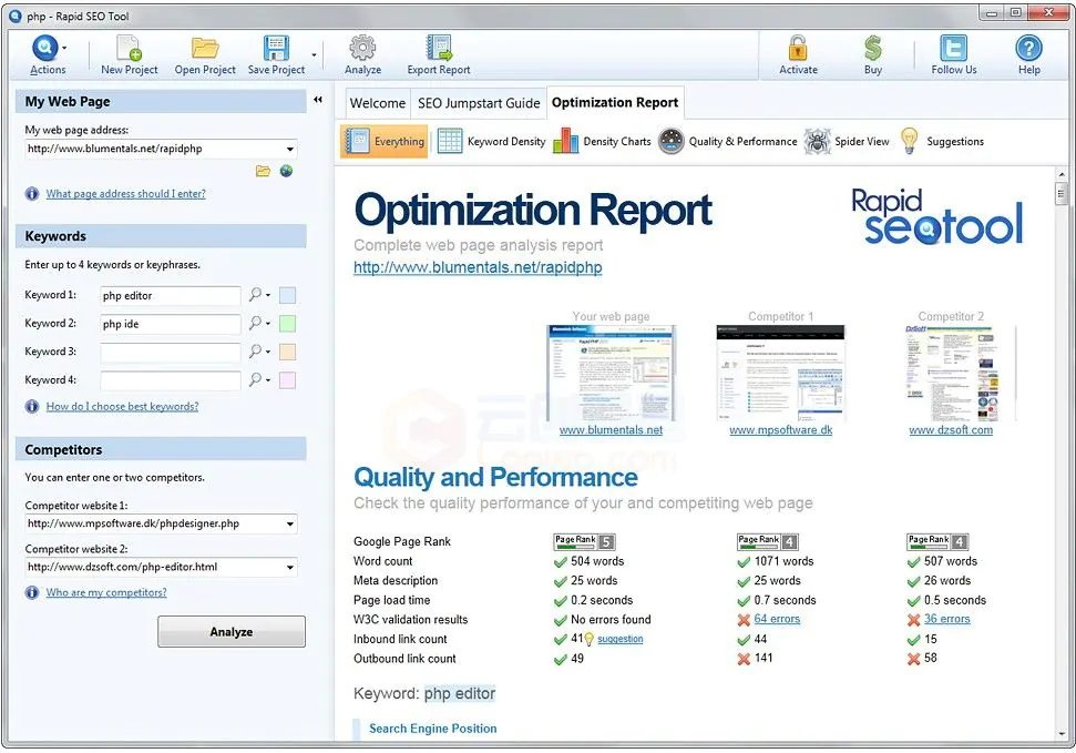 搜索引擎优化分析软件Blumentals Rapid SEO Tool 2.10.0.20激活版