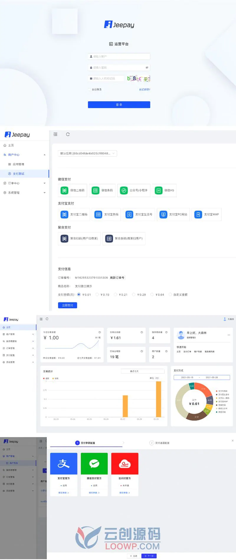 JeePay聚合支付四方支付系统Java源码/带开发文档/全开源JAVA支付系统源码