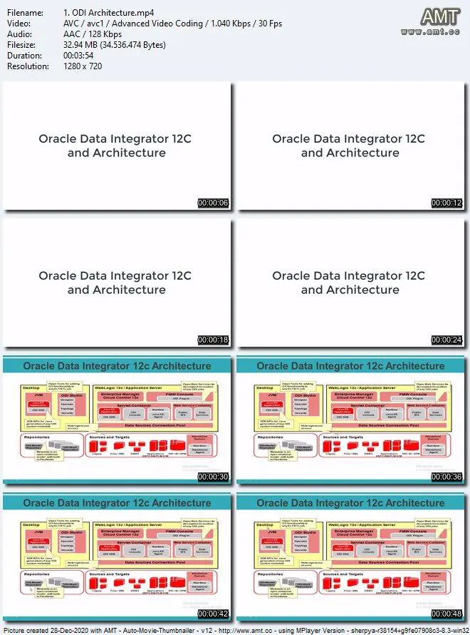 Oracle Data Integrator（ODI）12C开发人员入门基础培训视频教程