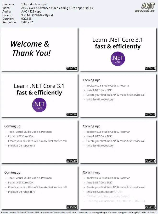 .NET Core 3.1 Web API和Entity Framework Core 快速入门视频教程