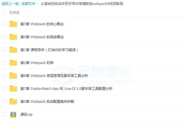 从基础到实战手把手带你掌握新版webpack4视频教程