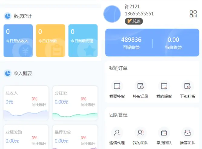 looAgent云微商代理分销系统H5购物商城PHP源码|可设置代理等级和升级条件