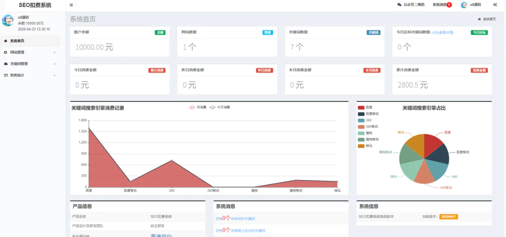 【聚合SEO站长源码】最新版SEO按天扣费系统源码|聚合SEO关键词按天自动扣费网站源码|seo服务源码|ThinkPHP内核